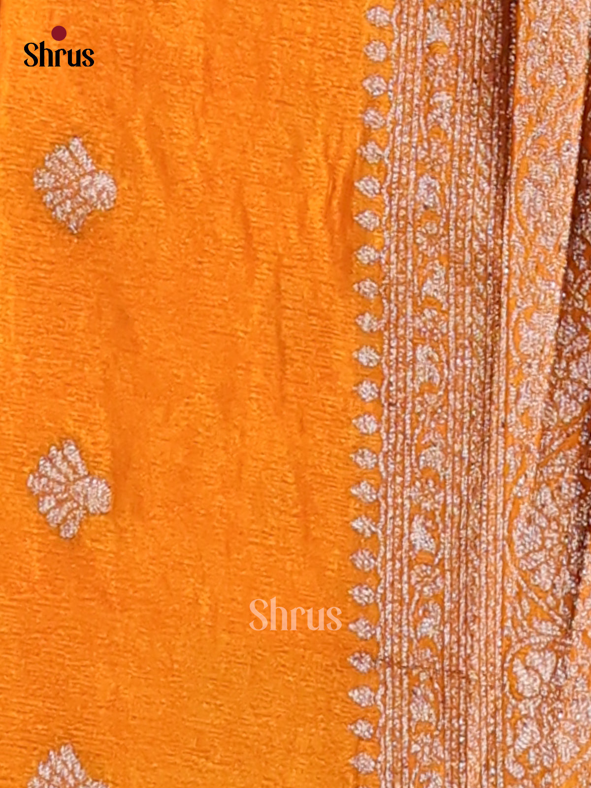 Orange - Semi Georgette Saree - Shop on Shrus.com