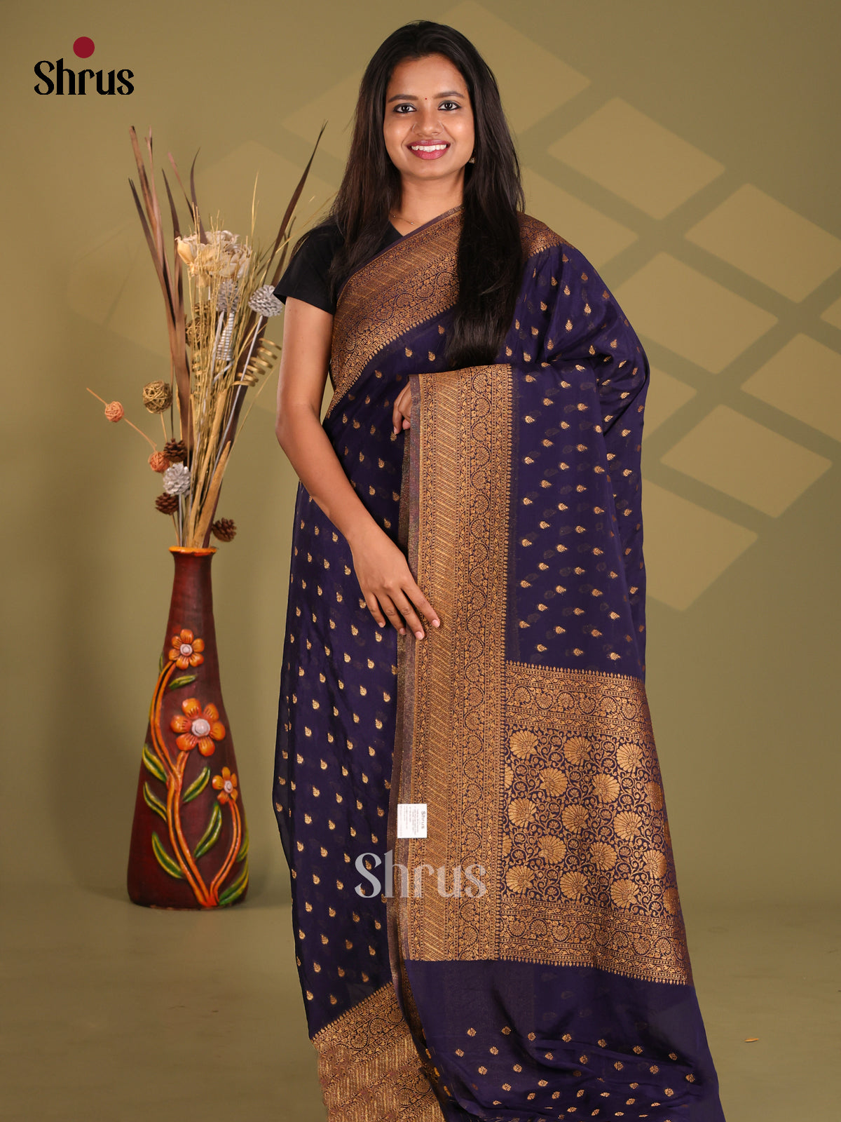 Blue - Semi Georgette Saree