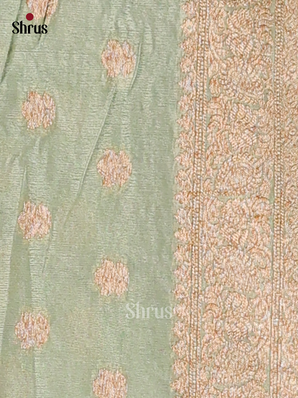 Pista Green(Single Tone) - Semi Georgette Saree - Shop on Shrus.com