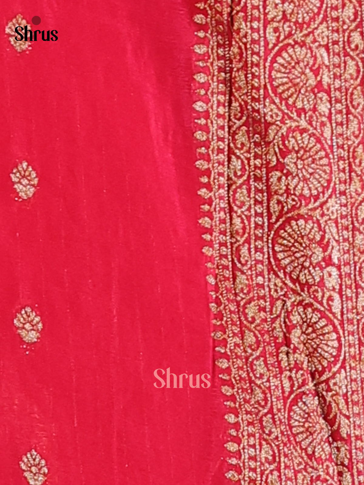 Red - Semi Georgette Saree - Shop on Shrus.com
