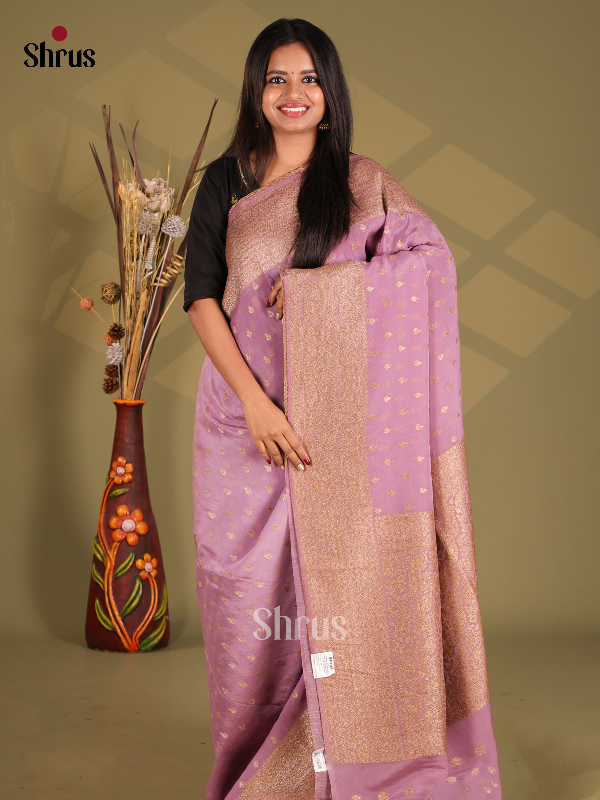 Lavender(Single Tone) - Semi Georgette Saree