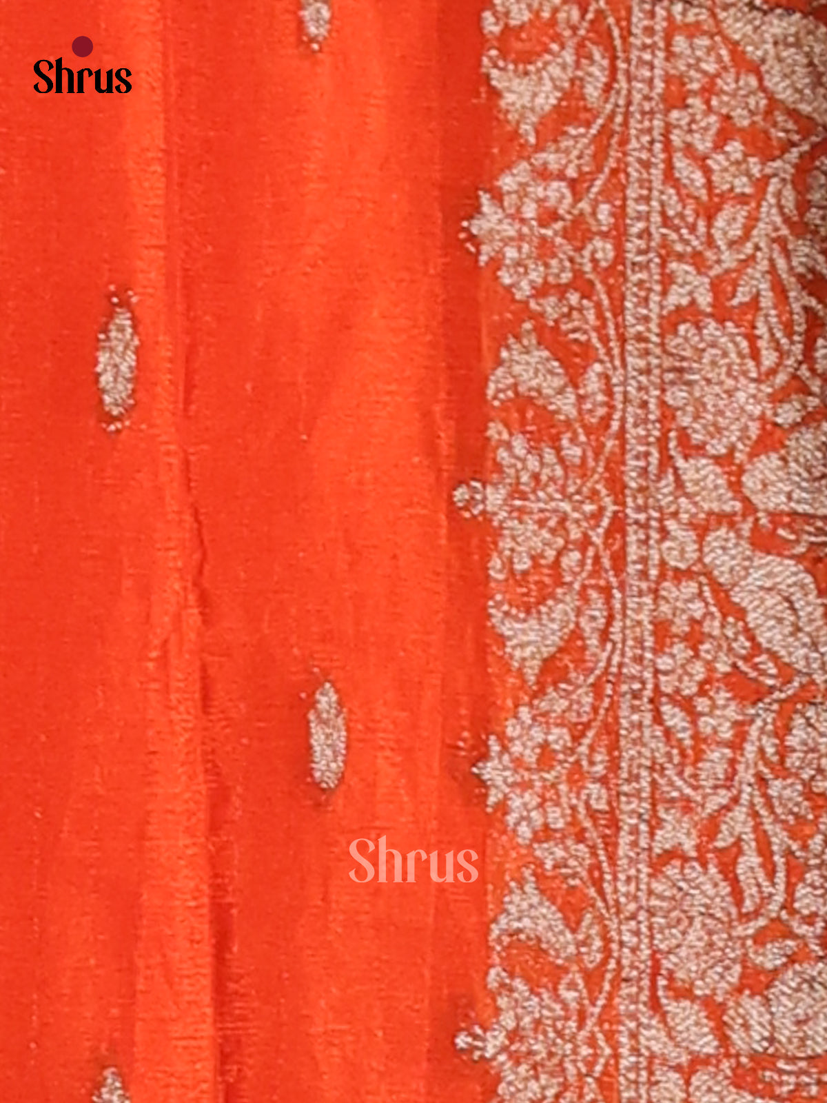 Orange - Semi Georgette Saree - Shop on Shrus.com