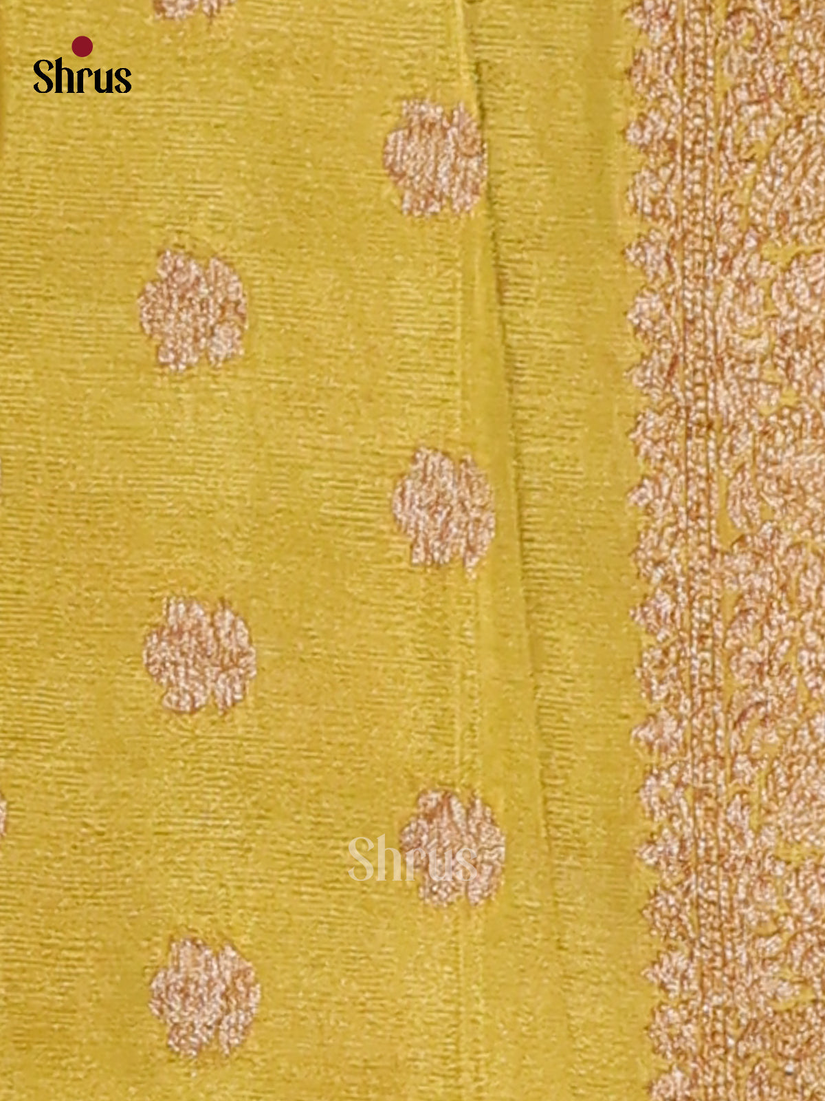 Mustardy Green - Semi Georgette Saree