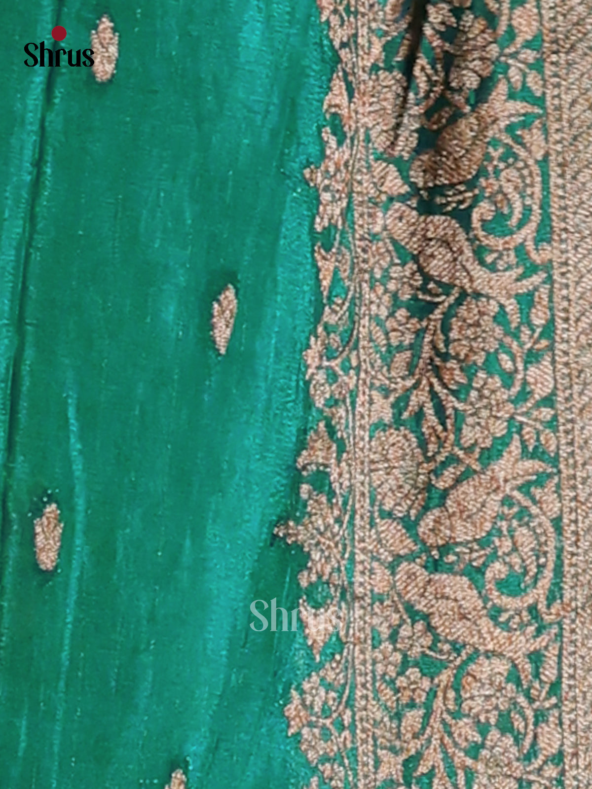 Green - Semi Georgette Saree - Shop on Shrus.com