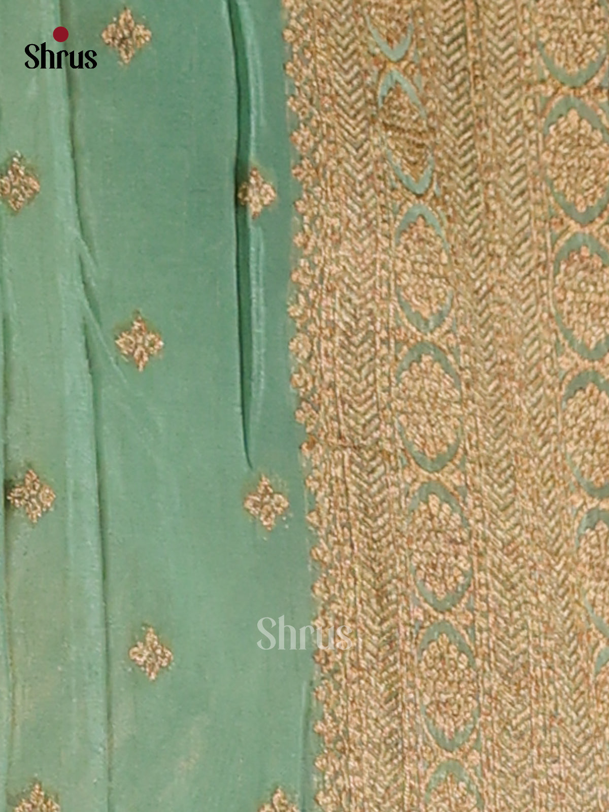 Pastel Green - Semi Georgette Saree - Shop on Shrus.com