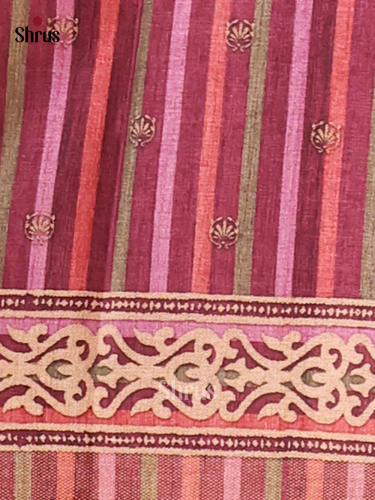 Maroon - Butter silk Saree - Shop on Shrus.com