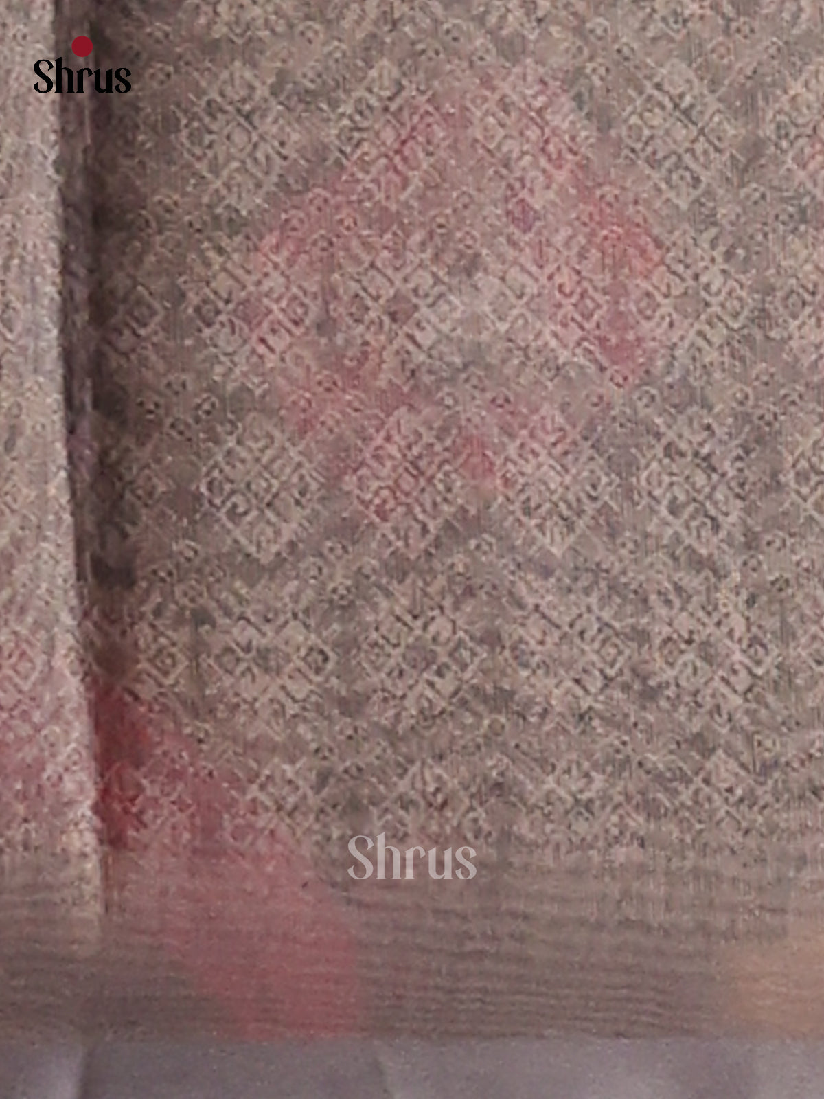 Pink & Grey - Semi Tissue saree