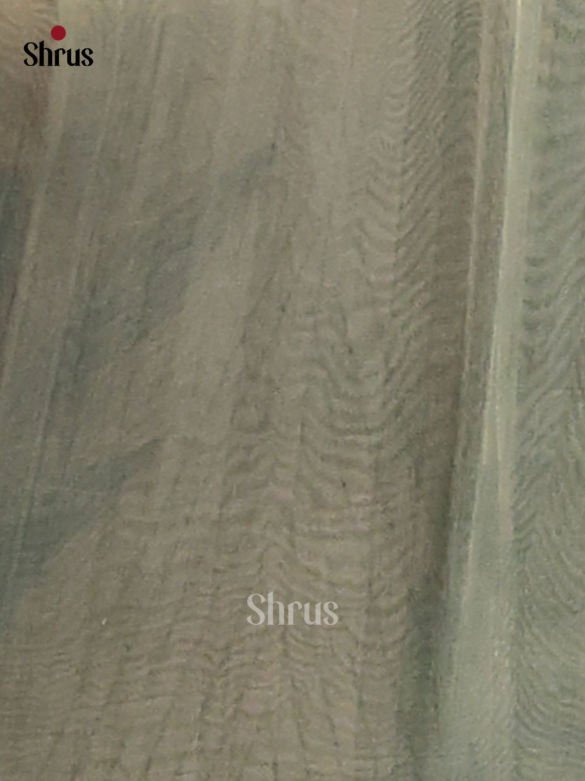 Cream & Green - Semi Tissue Print Saree