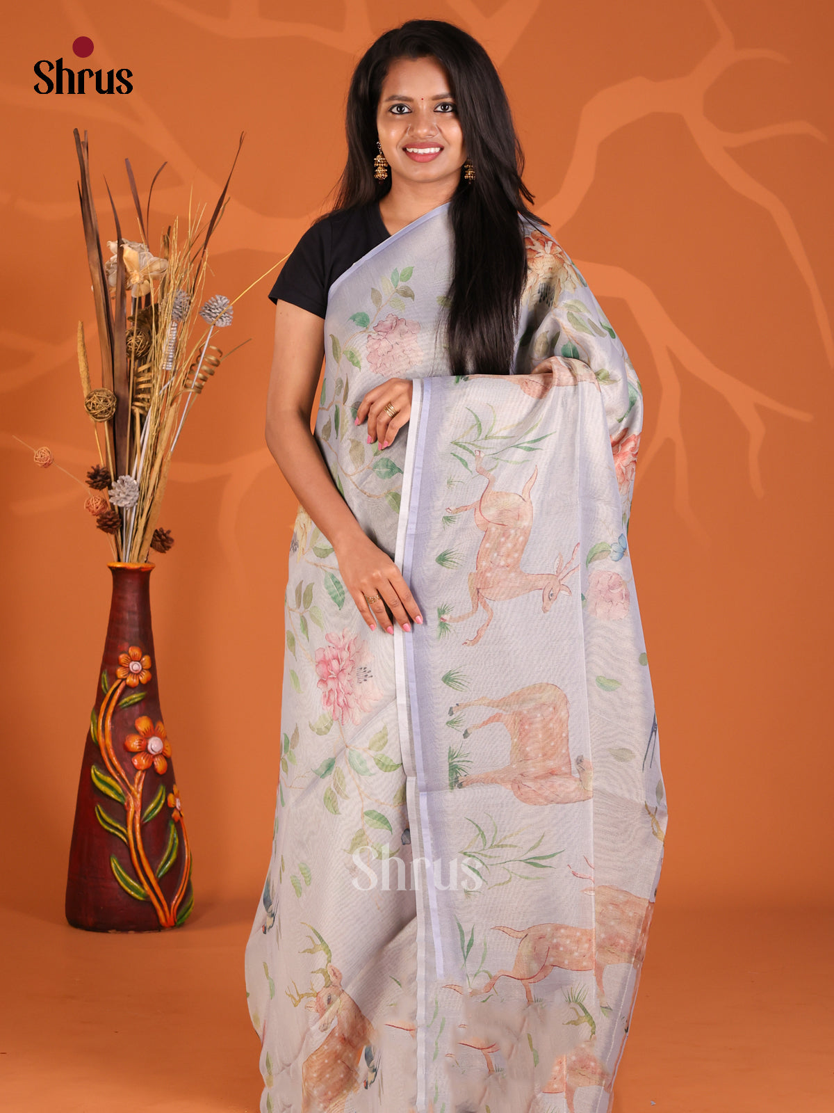 Mild Lavender - Semi Tissue saree