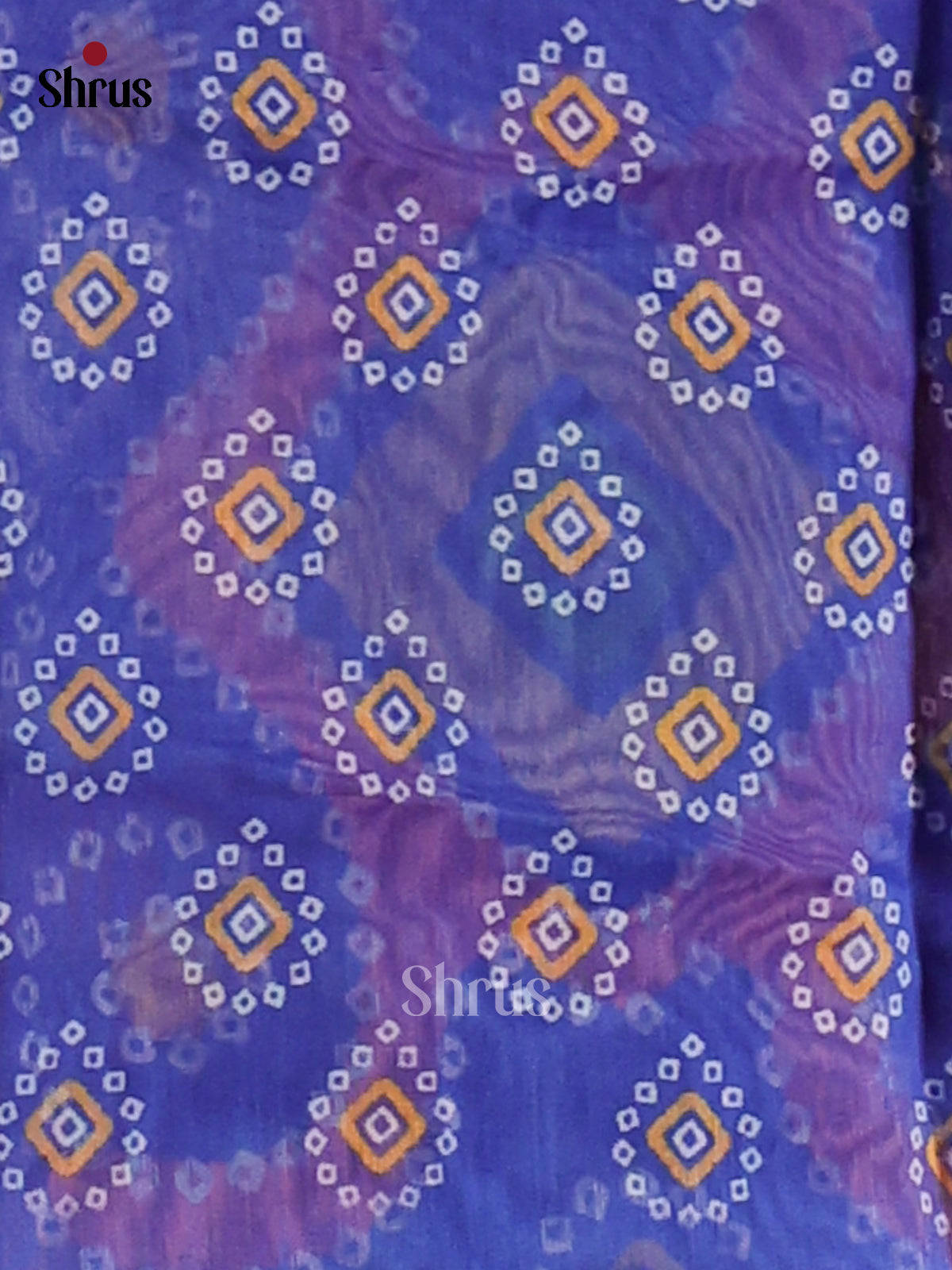 Red & Blue - Semi Maheshwari Saree - Shop on Shrus.com