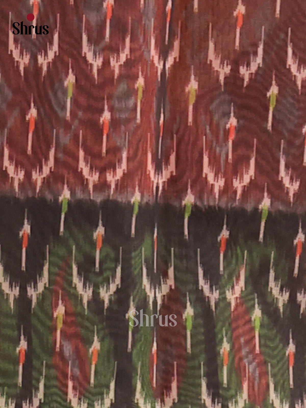 Peach & Black - Semi Maheswari saree - Shop on Shrus.com