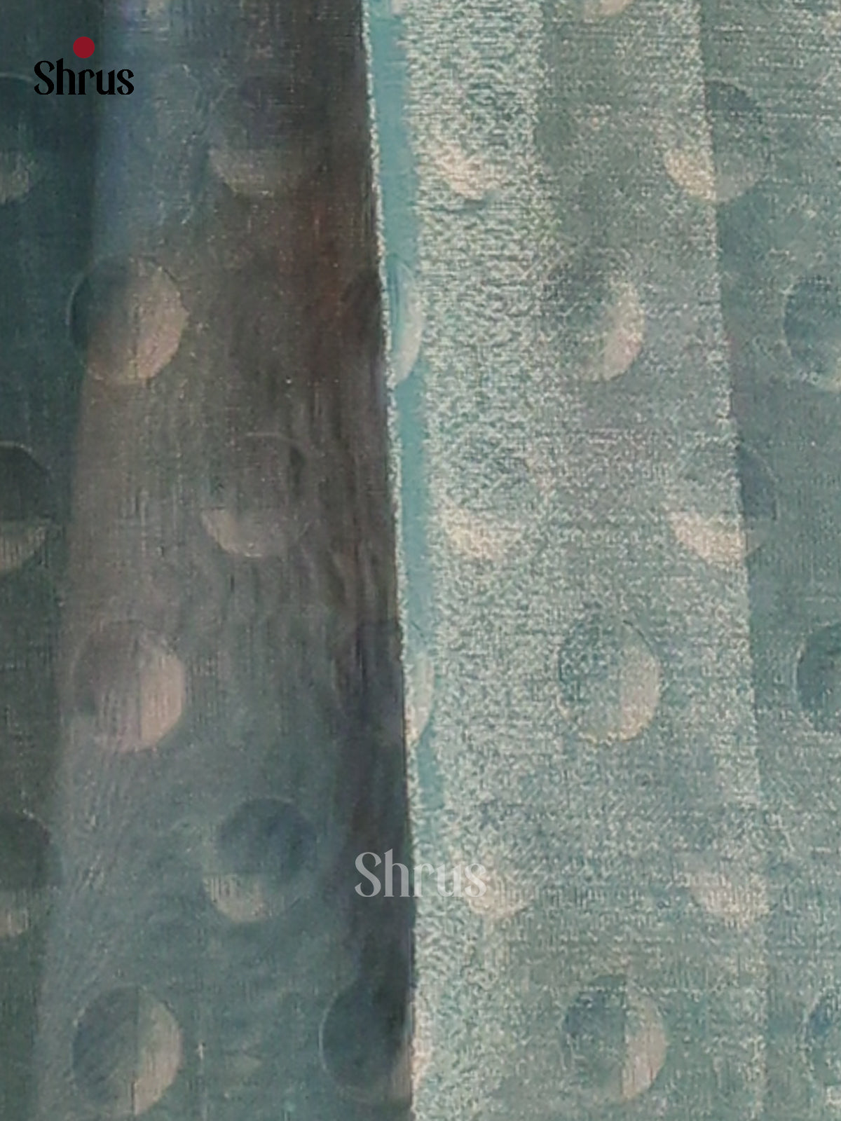 Blue - Semi Tissue Print Saree