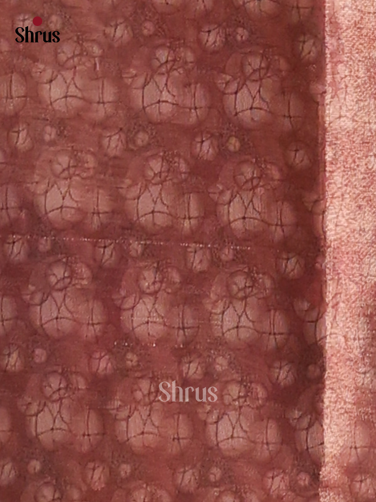 Beige & Brown- Semi Tissue Print Saree