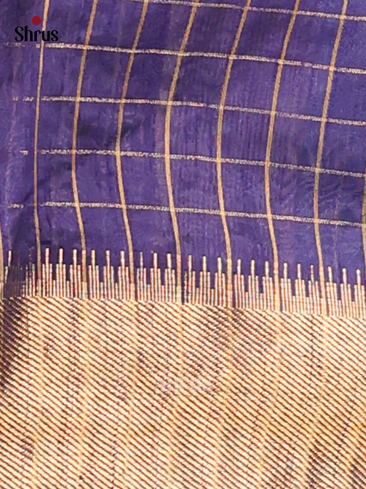 Lite Blue & Blue - Semi Rawsilk Saree - Shop on Shrus.com