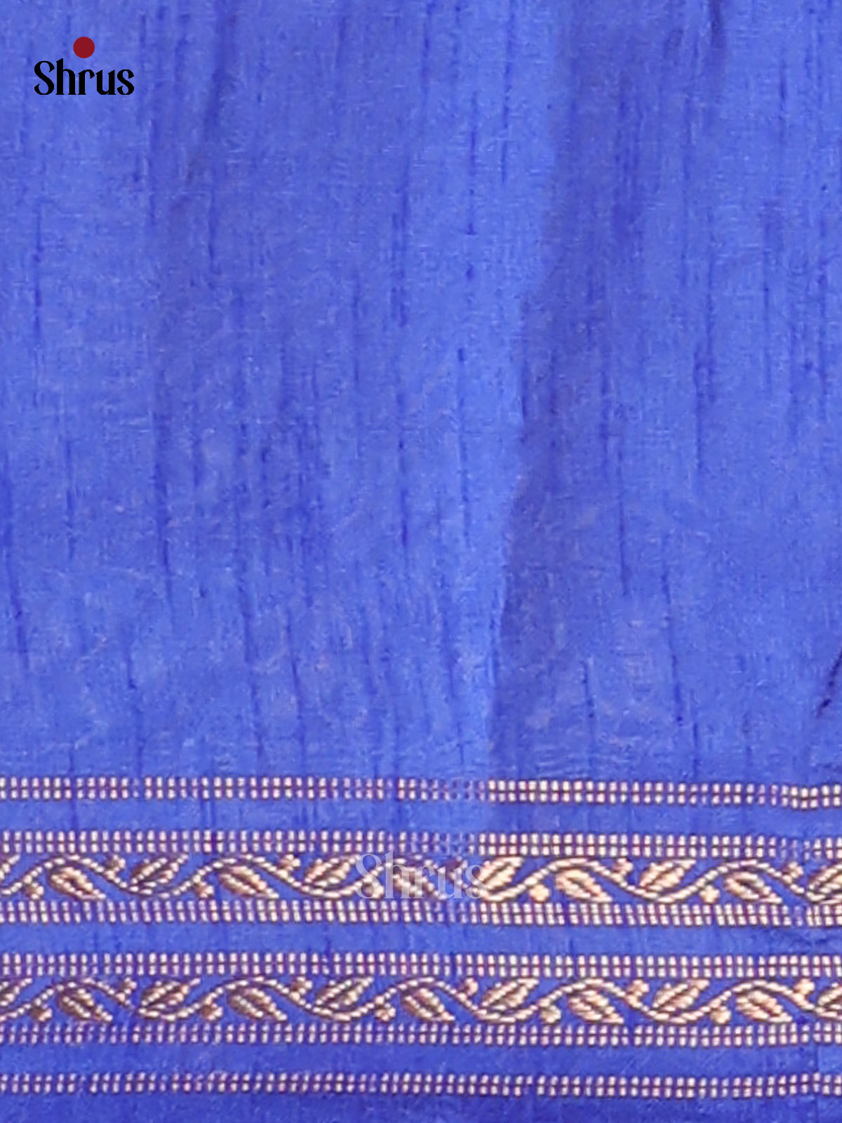 Orange & Blue- Semi Rawsilk Saree - Shop on Shrus.com