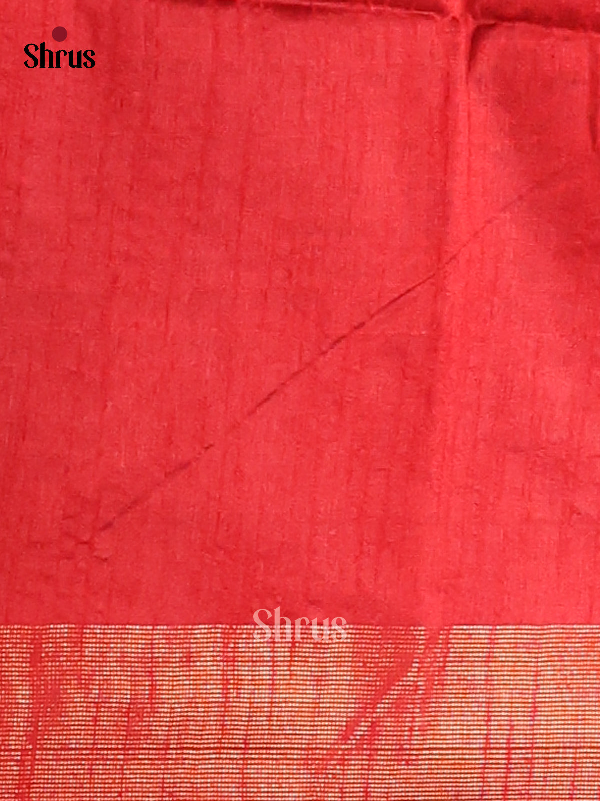 Green & Red - Semi Rawsilk Saree - Shop on Shrus.com