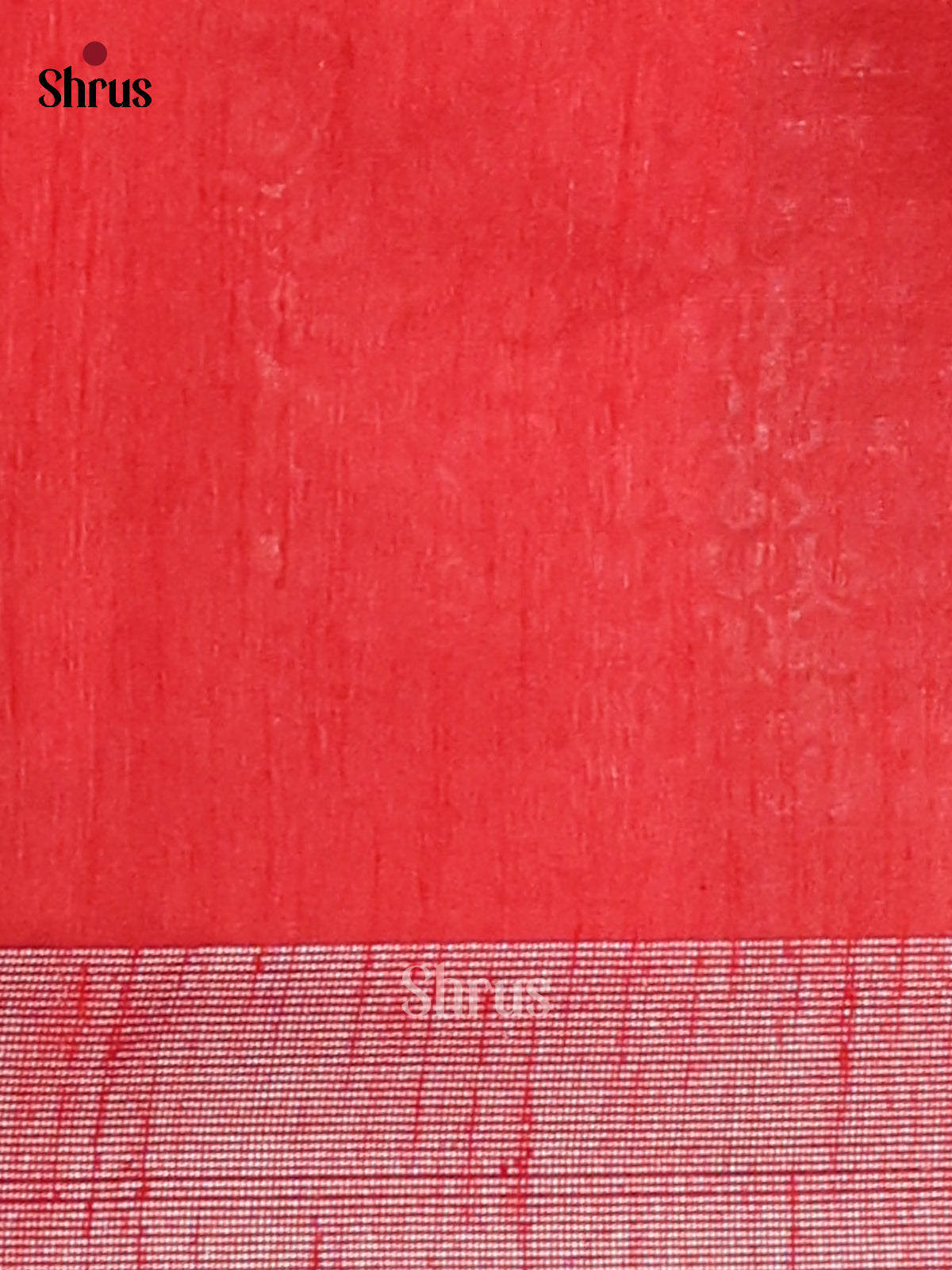 Dark Green & Red - Semi Rawsilk Saree - Shop on Shrus.com