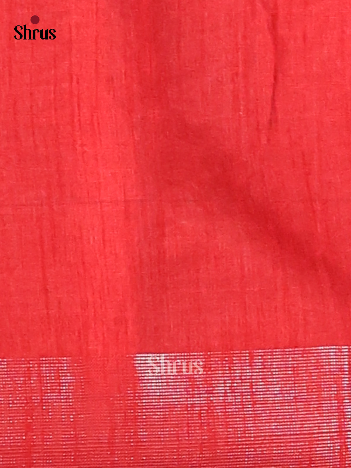 grey & Red- Semi Rawsilk Saree - Shop on Shrus.com