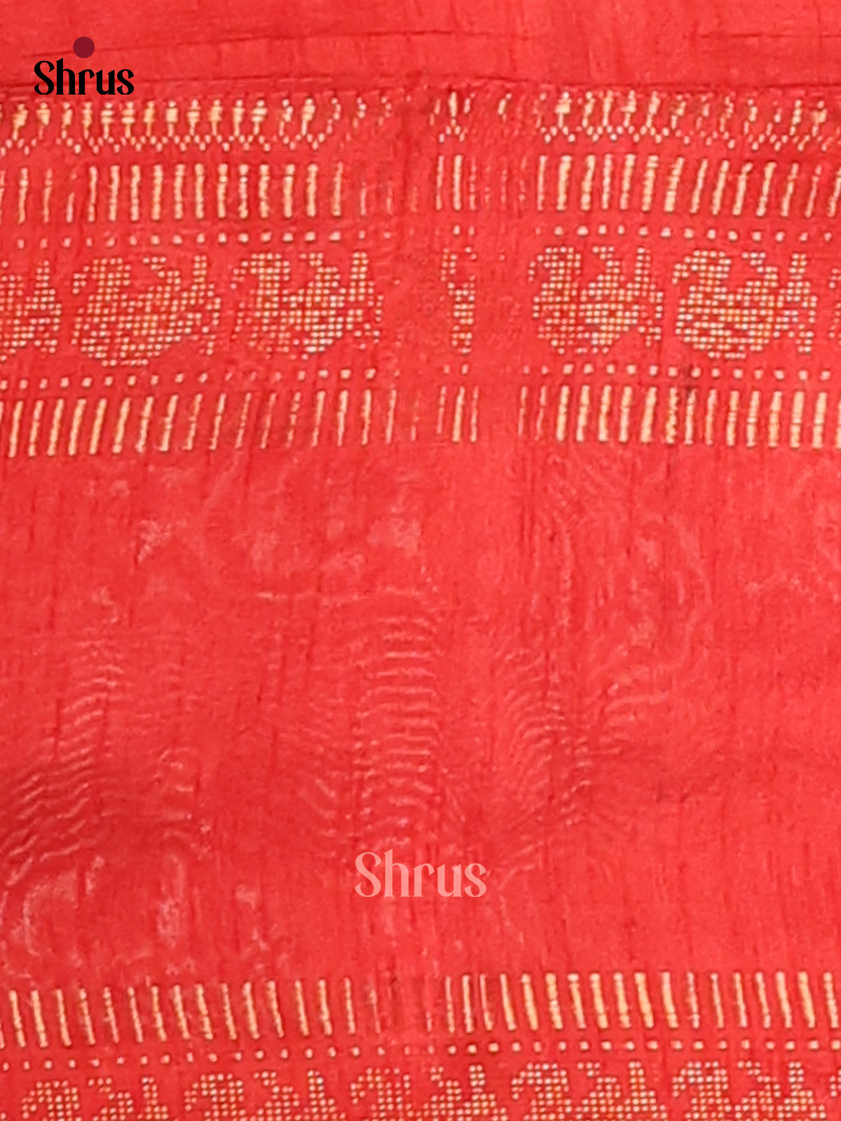 Grey & Red- Semi Rawsilk Saree - Shop on Shrus.com