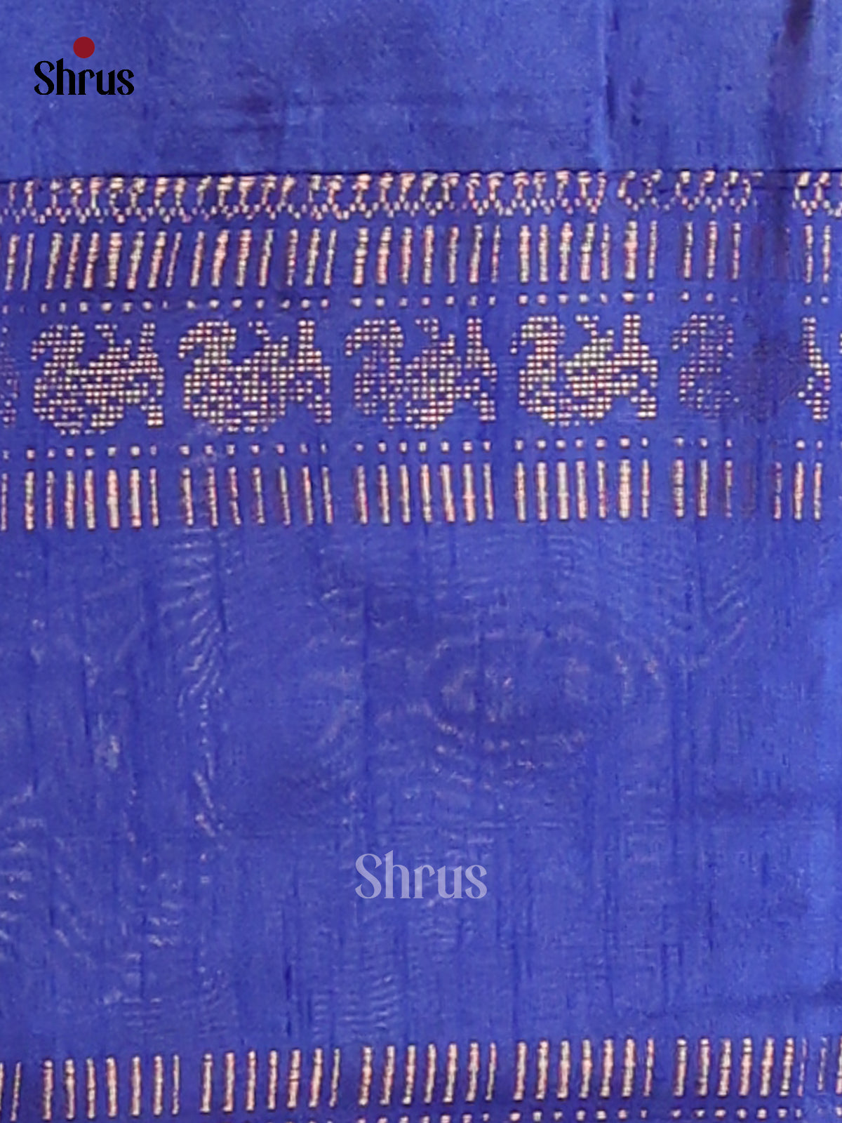 Yellow & Blue - Semi Rawsilk Saree - Shop on Shrus.com