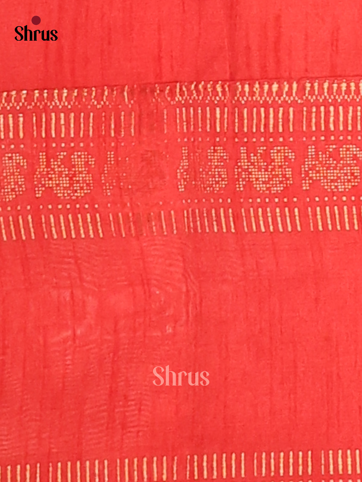 Green & Red- Semi Rawsilk Saree - Shop on Shrus.com