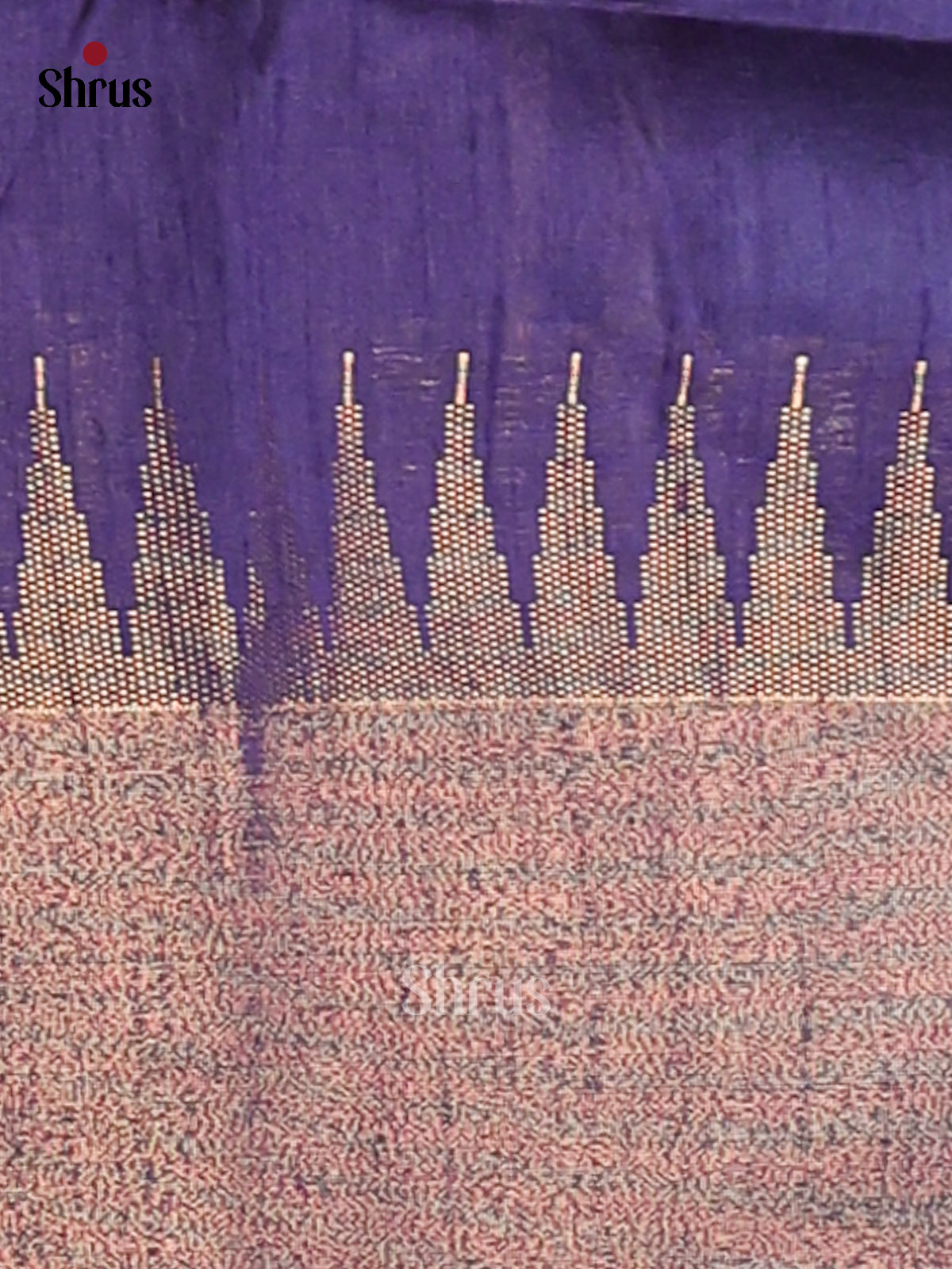 Blue & Violet- Semi Rawsilk Saree