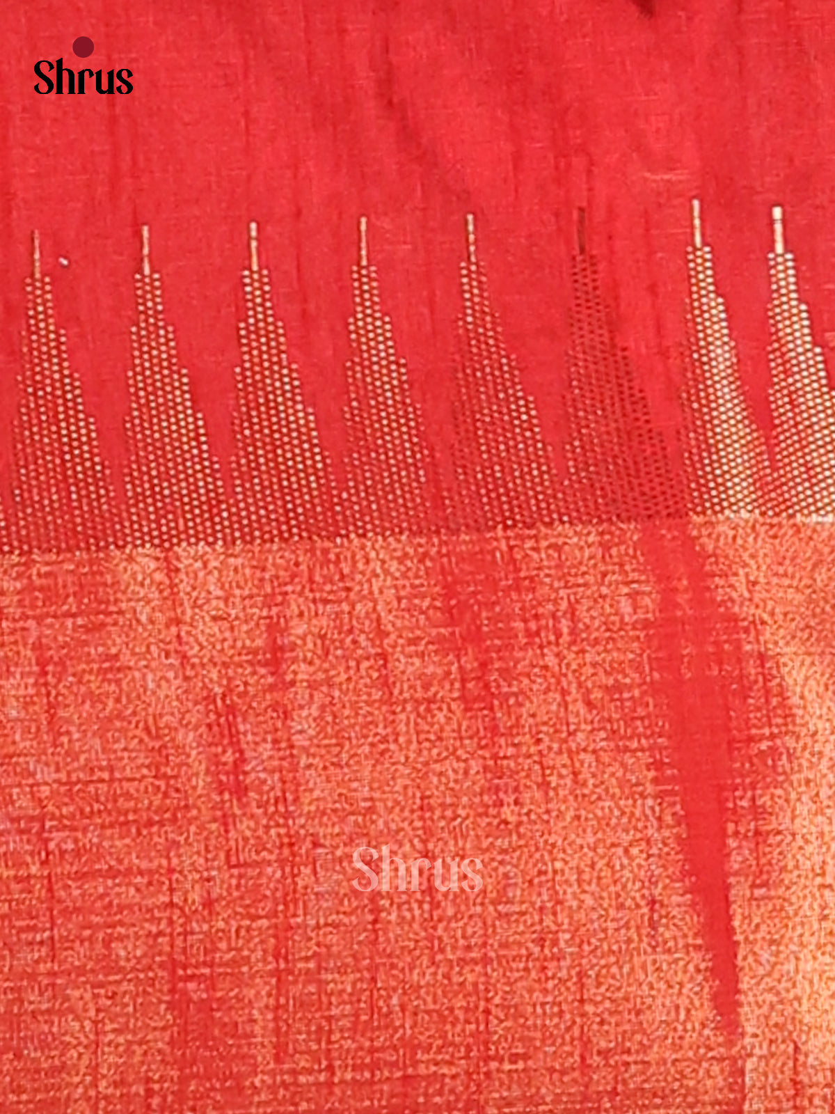 Green & Red- Semi Rawsilk Saree - Shop on Shrus.com