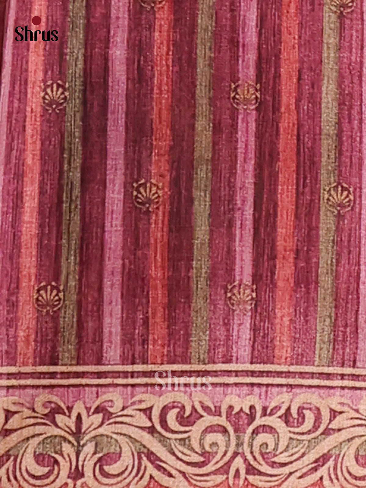 Maroon - Butter silk Saree - Shop on Shrus.com