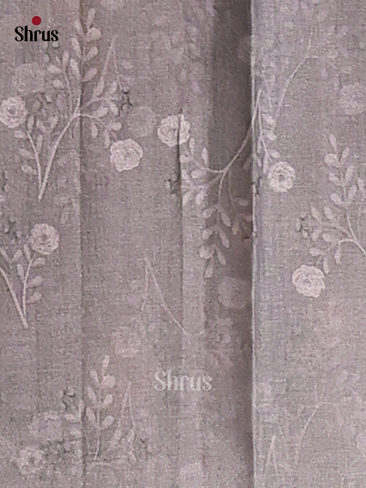 Cream & Grey- Butter silk Saree