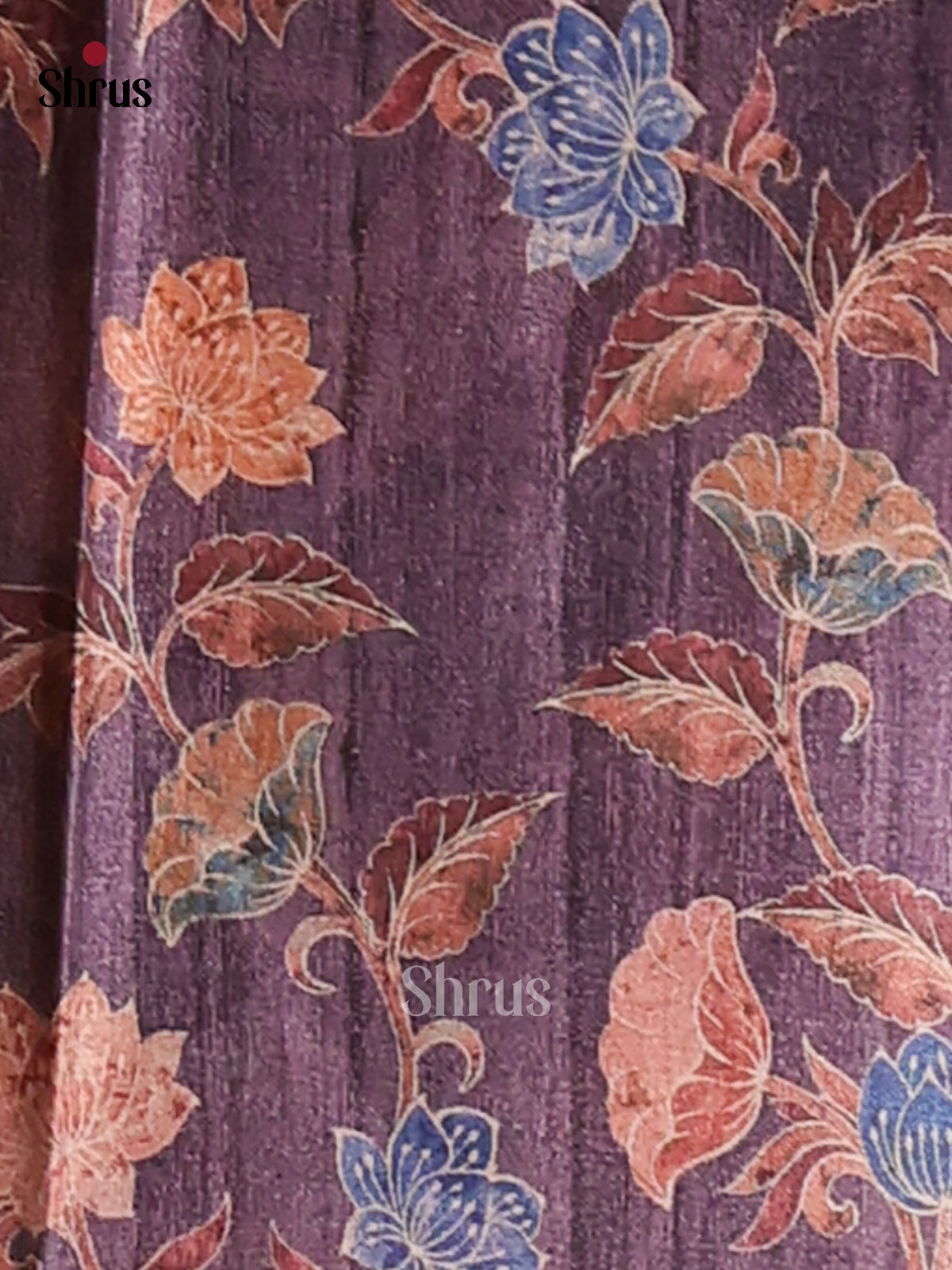 Cream & Purple - Butter silk Saree