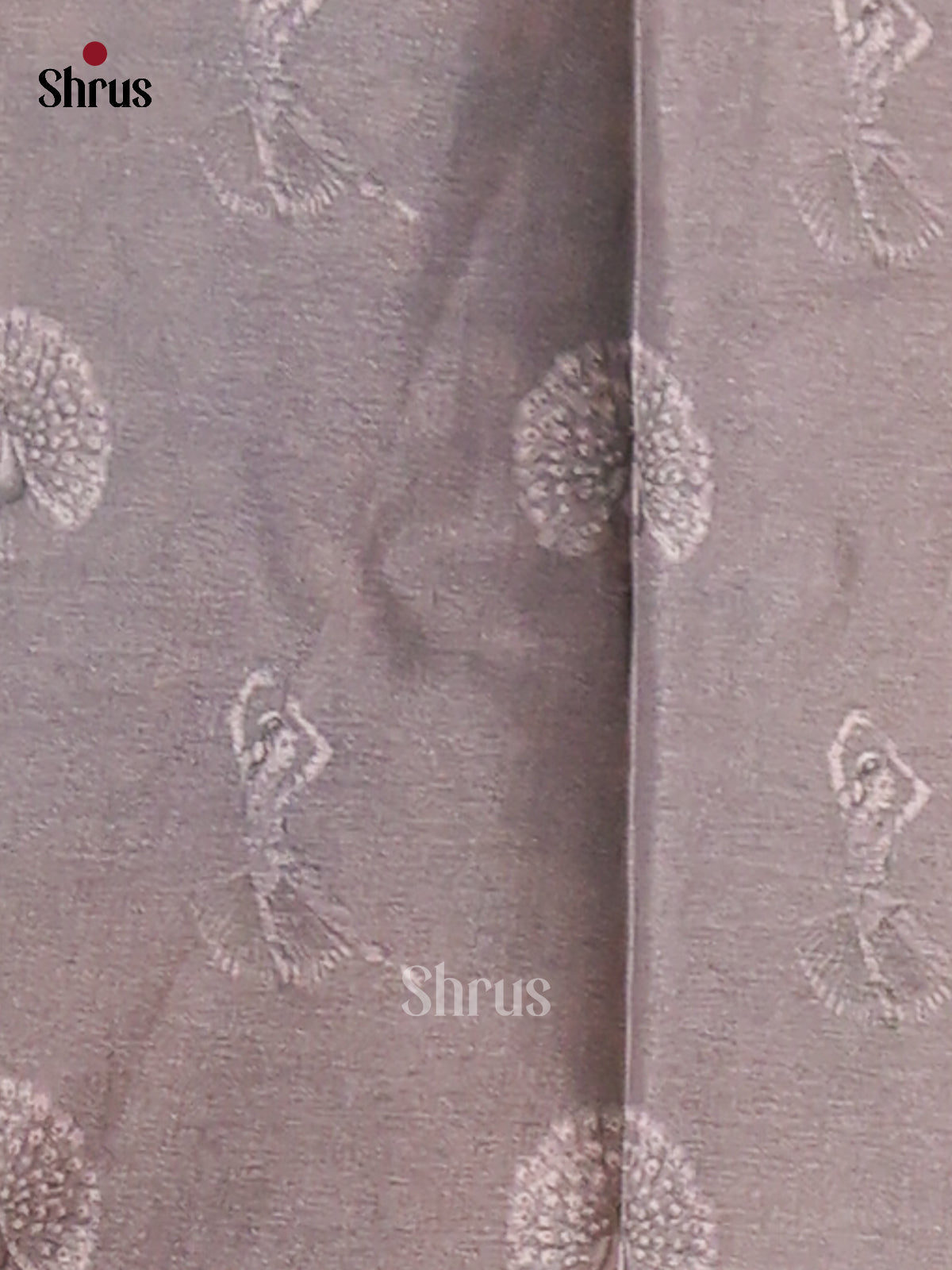 Cream & Grey - Butter silk Saree