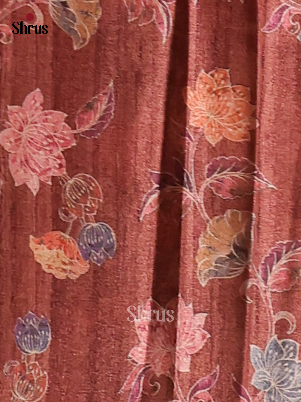 Pink & Brown - Butter silk Saree