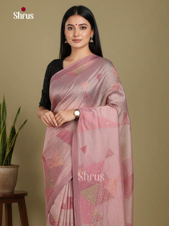 Mild Lavender- Semi Tissue Print Saree
