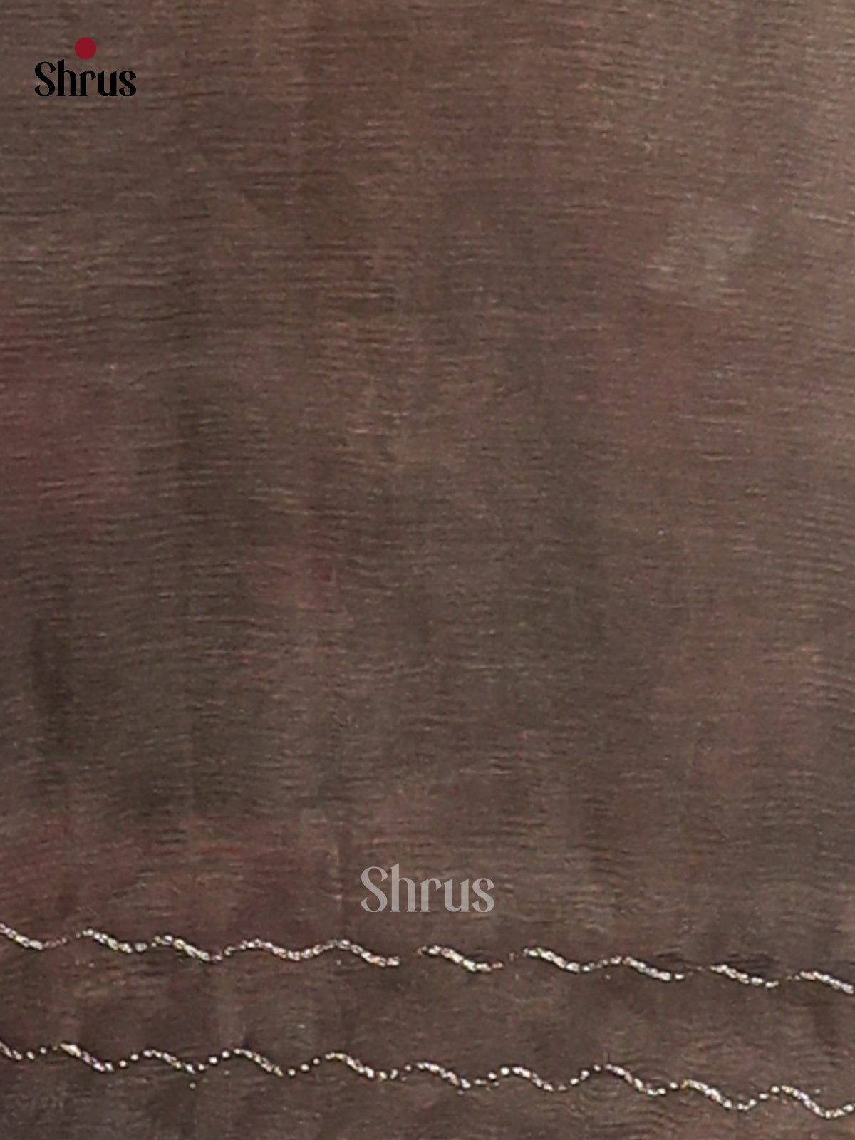 Dusty Brown & Black - Semi Tissue Print Saree