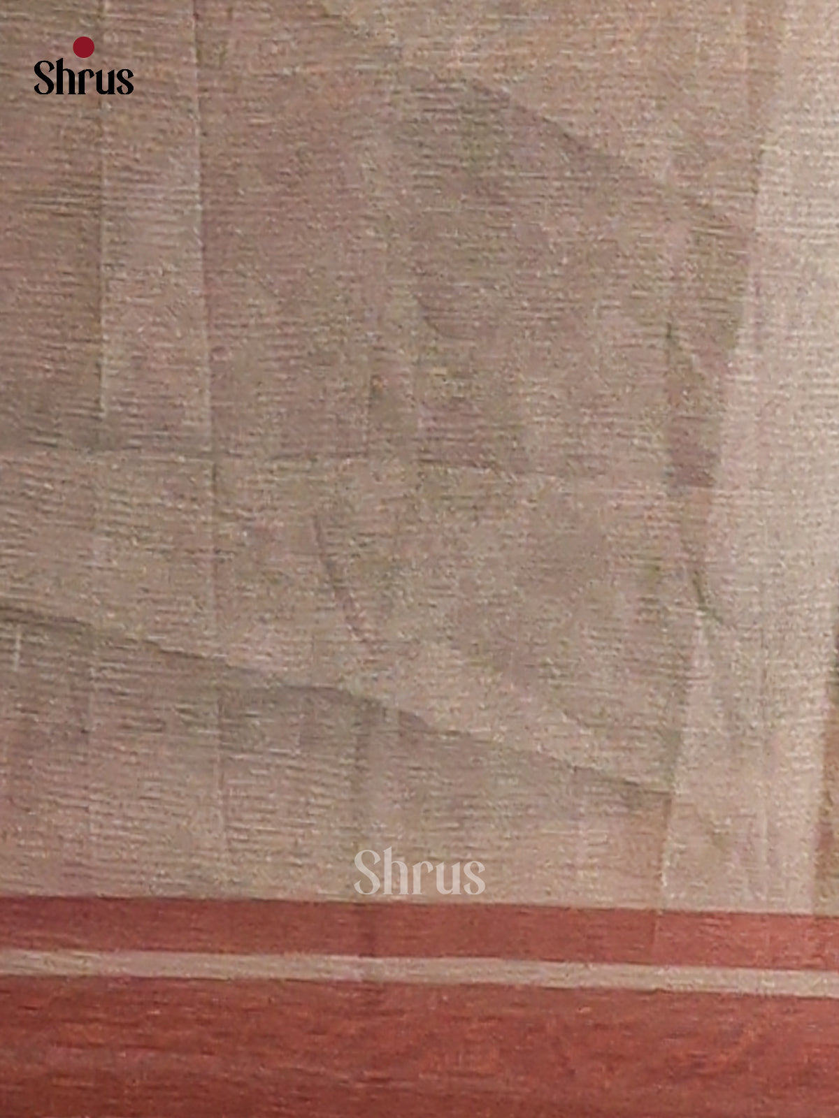 Grey & Brown - Semi Tissue Print Saree