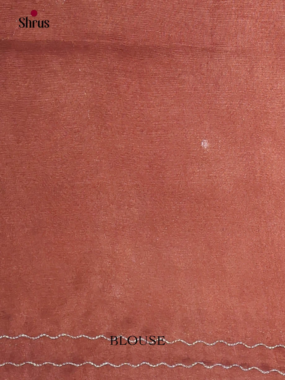 Brown & Onion Peel - Semi Tissue Print Saree