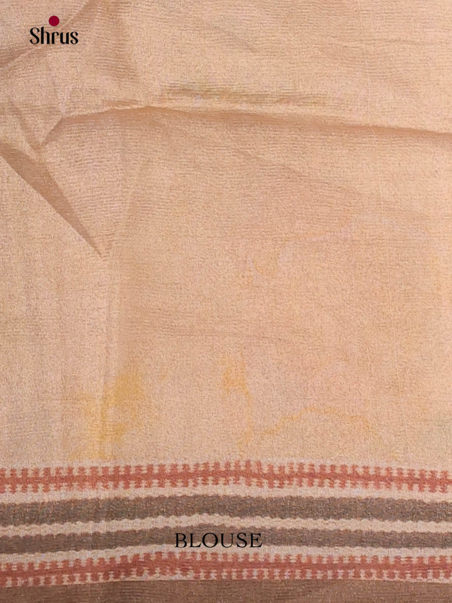 Light Brown - Semi Tissue Print Saree