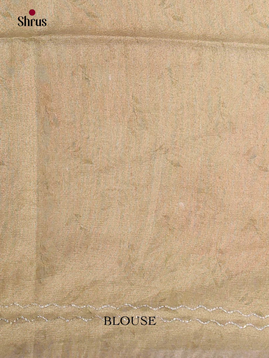 Chutney Green - Semi Tissue Print Saree