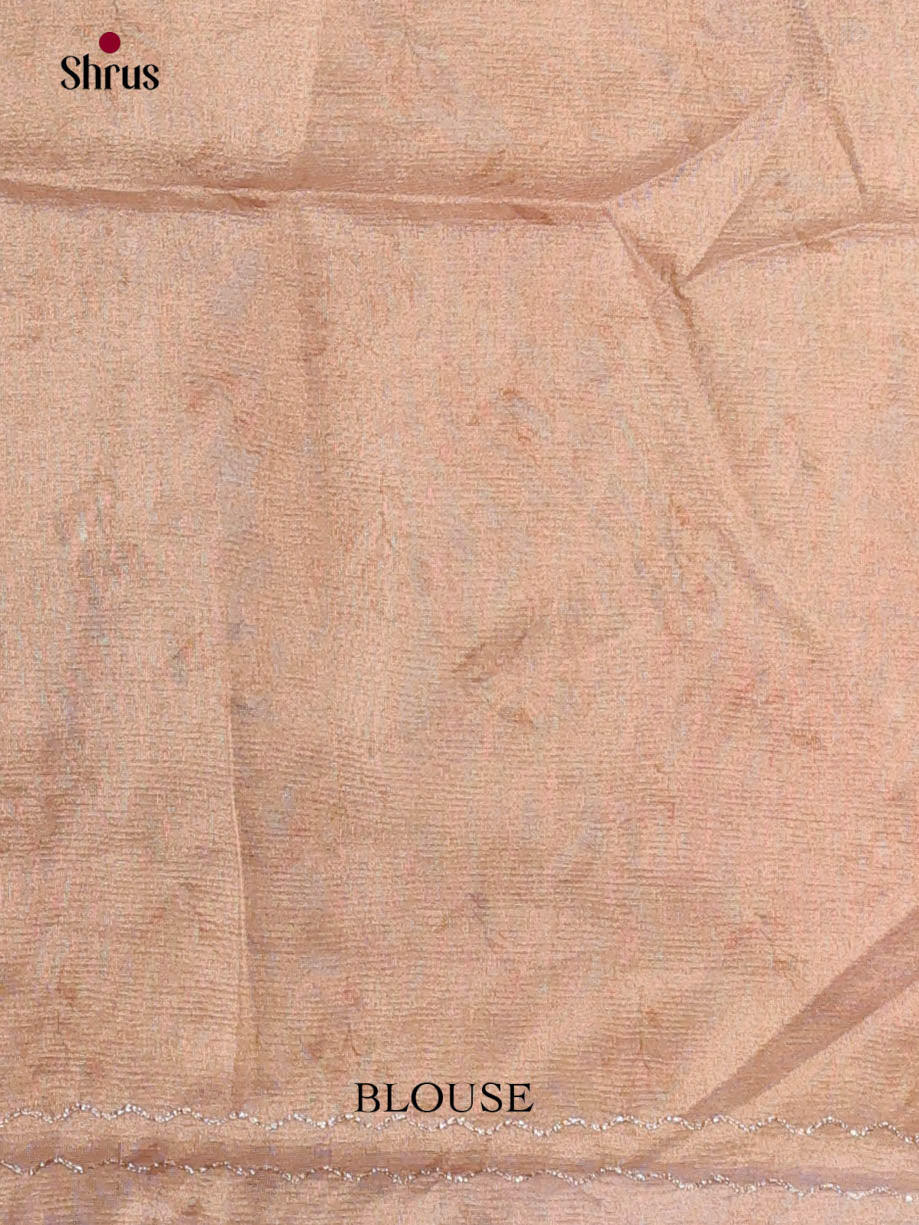 Light Brown - Semi Tissue print Saree