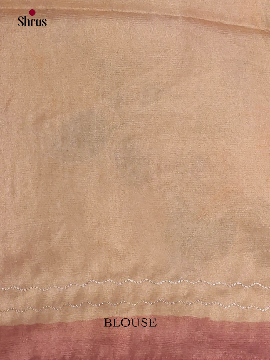 Light Brown - Semi tissue print saree