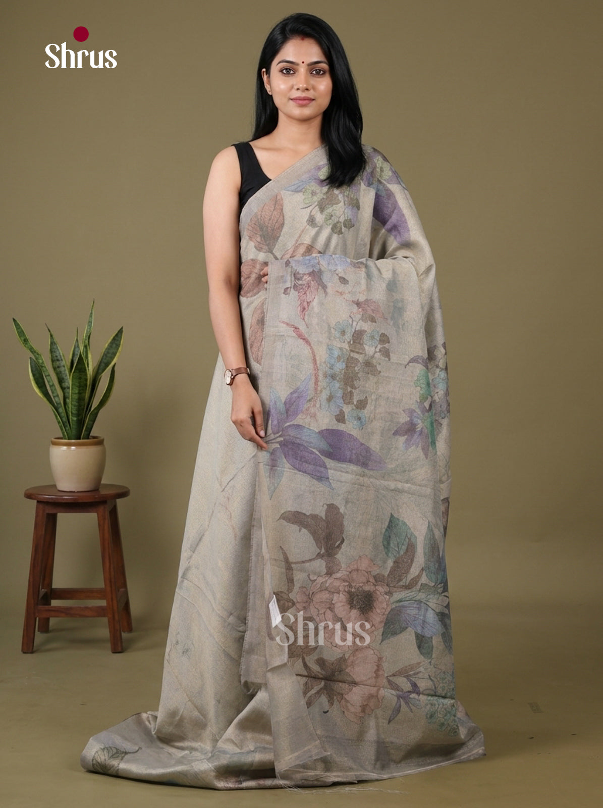 Semi Tissue Print Saree DFS18022
