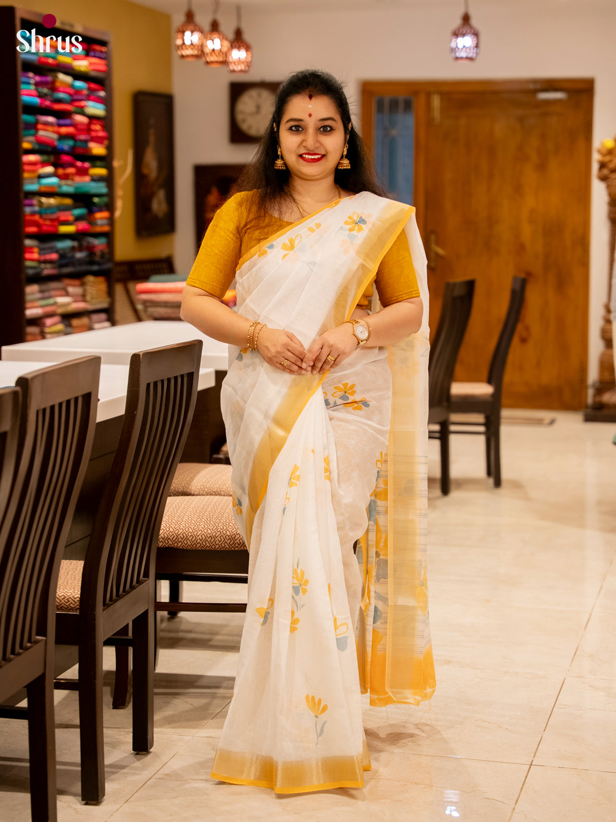 DFS18086 - LINEN COTTON SAREE