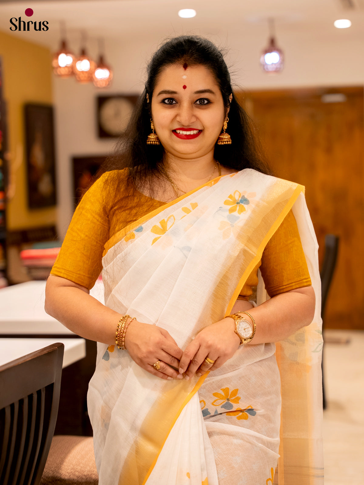 DFS18086 - LINEN COTTON SAREE