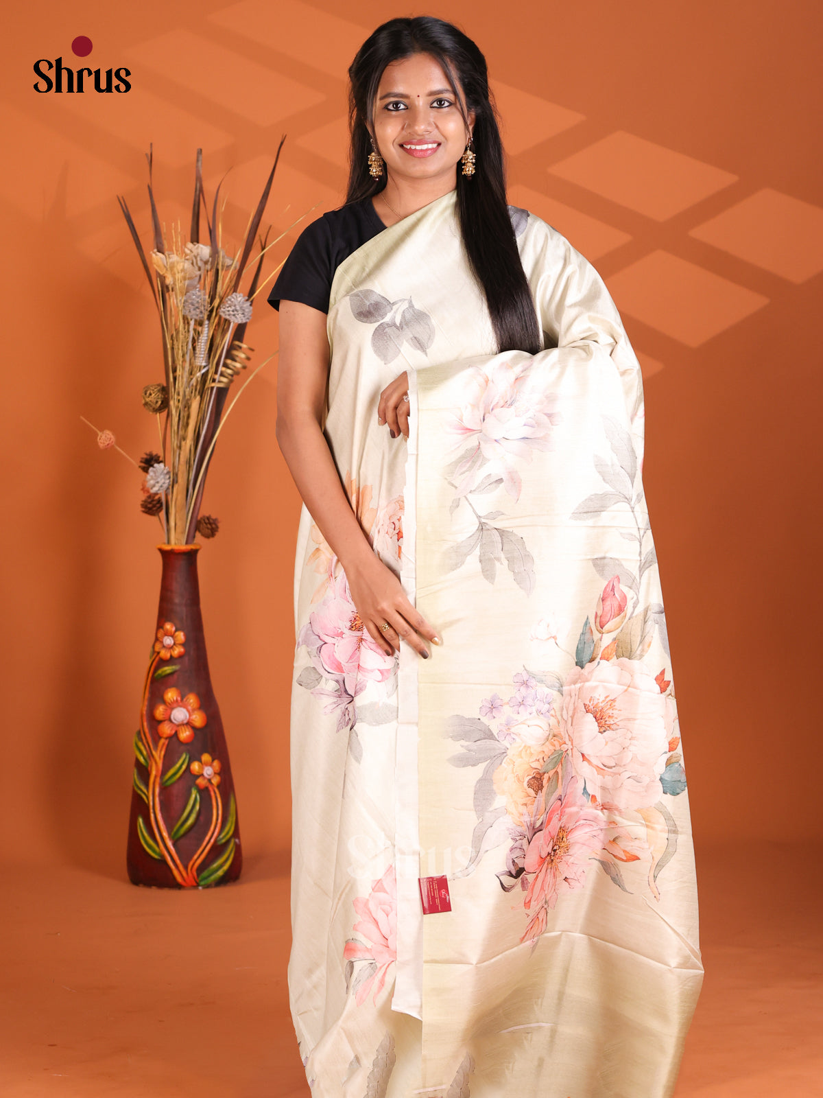 Light Green- Semi Modal Saree - Shop on Shrus.com