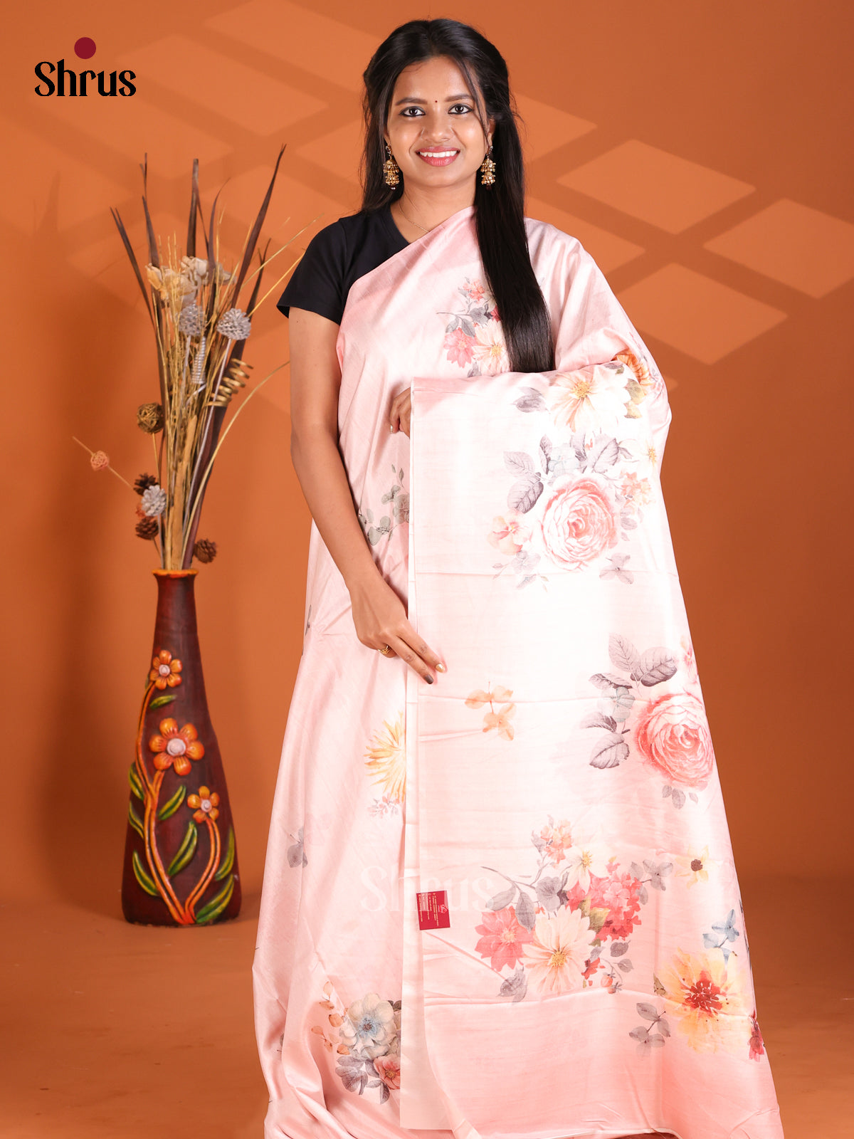 Pink- Semi Modal Saree