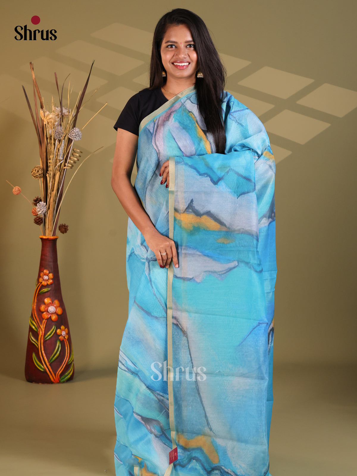 DFS18152 - Semi Maheshwari Print Saree