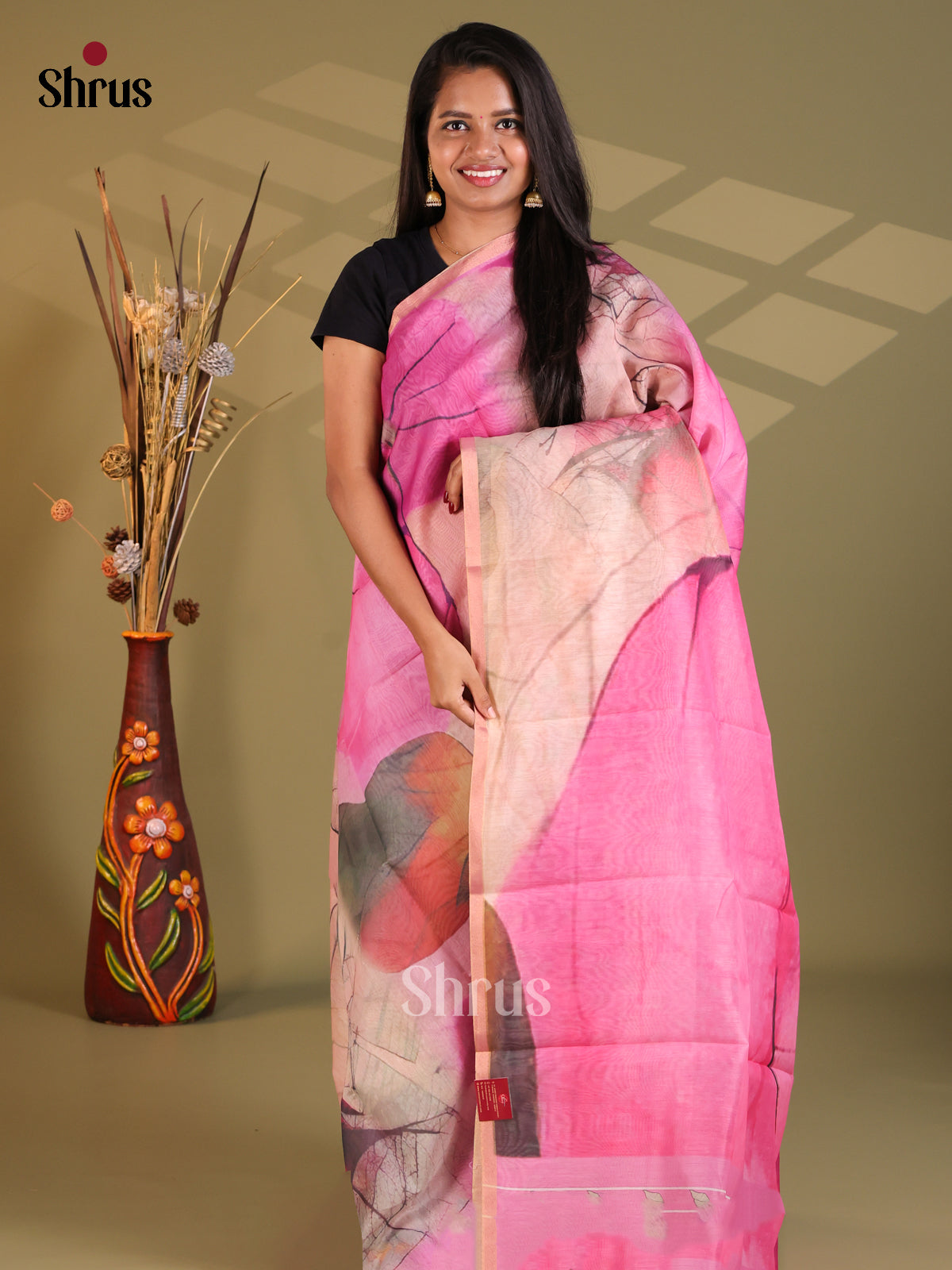 DFS18154 - Semi Maheshwari Print Saree