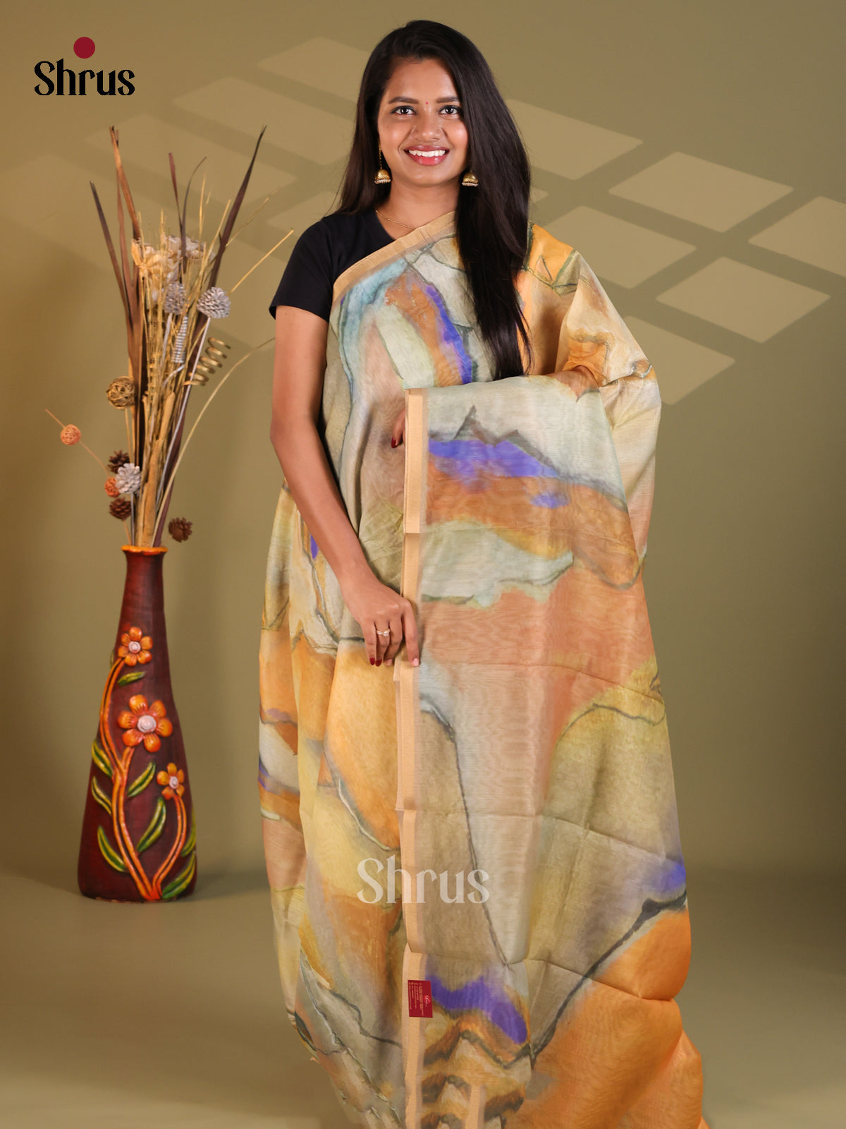 DFS18155 - Semi Maheshwari Print Saree