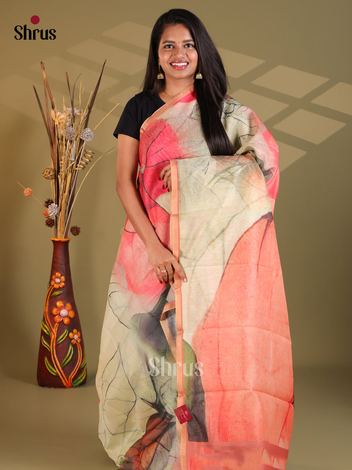 DFS18156 - Semi Maheshwari Print Saree