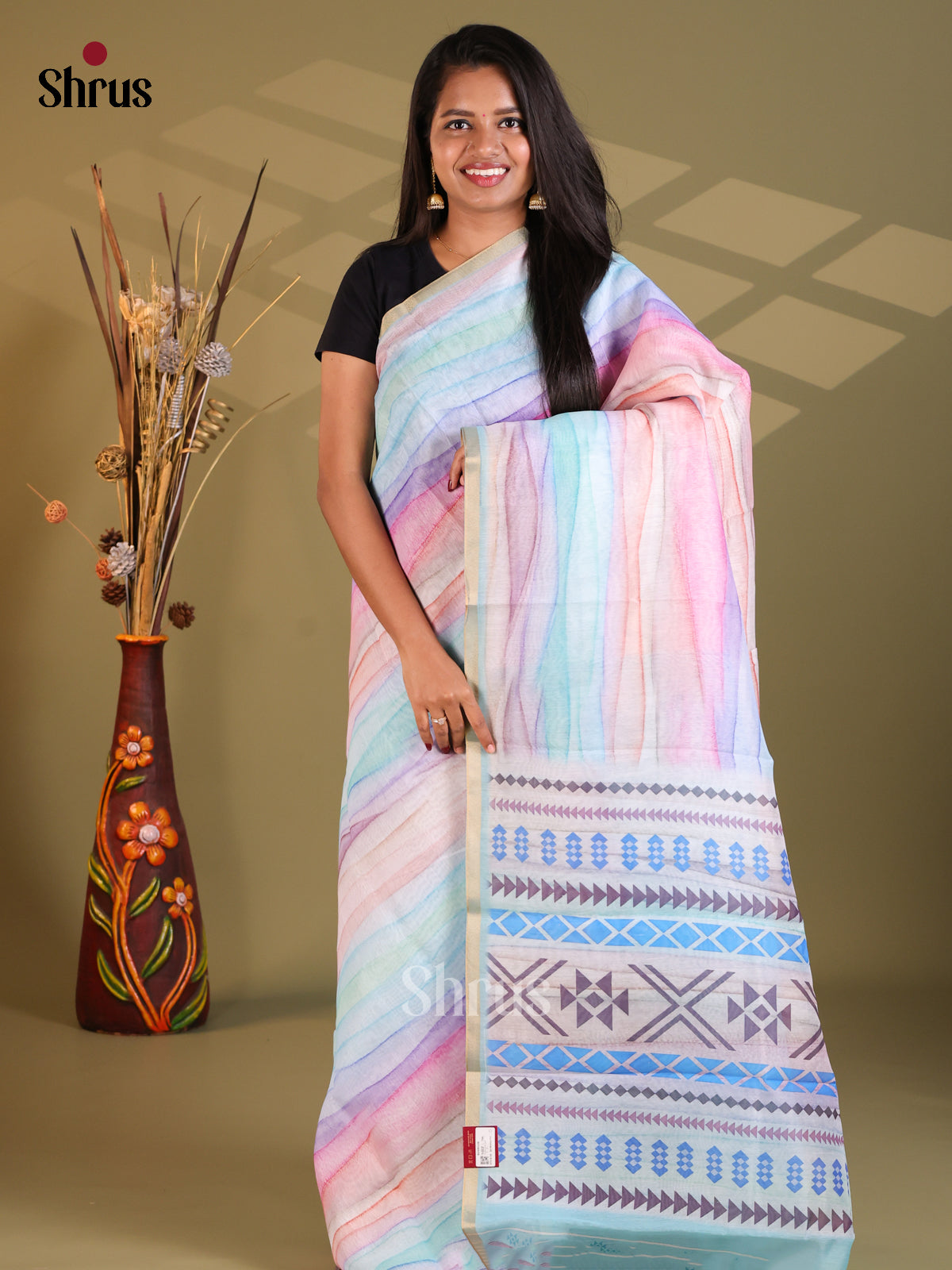 DFS18158 - Semi Maheshwari Print Saree
